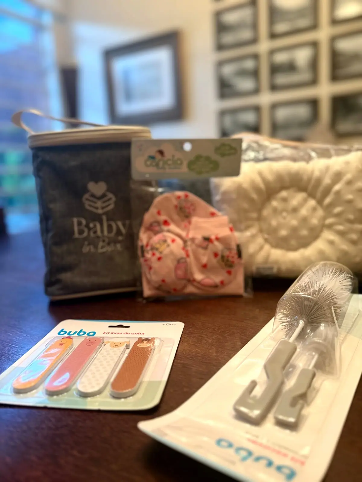 Itens de cuidado enviados em uma Baby in Box